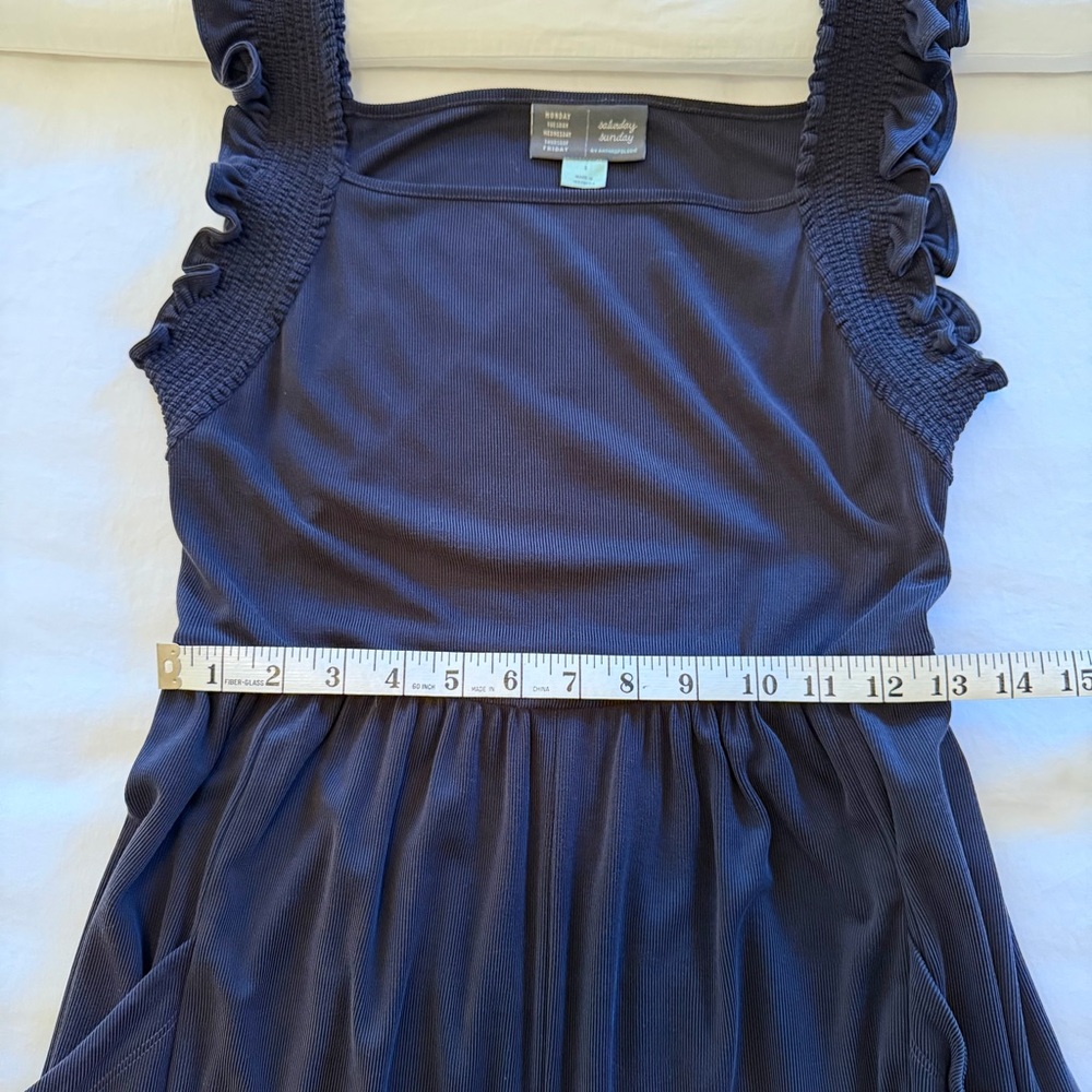 Anthropologie Saturday Sunday Billie Ruffle Sleeveless Ribbed Jumpsuit Small - Picture 8 of 8